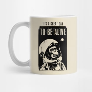 Monkey Astronaut Typography Funny Design Mug